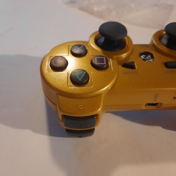 Wireless Controller Double Vibration Gamepad Joysticks for Playstation 3 - Gold - Picture 4 of 9